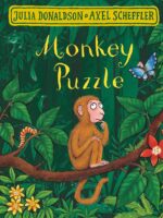Monkey Puzzle board book by Julia Donaldson and Axel Scheffler – colorful children’s book with playful monkey and jungle illustrations